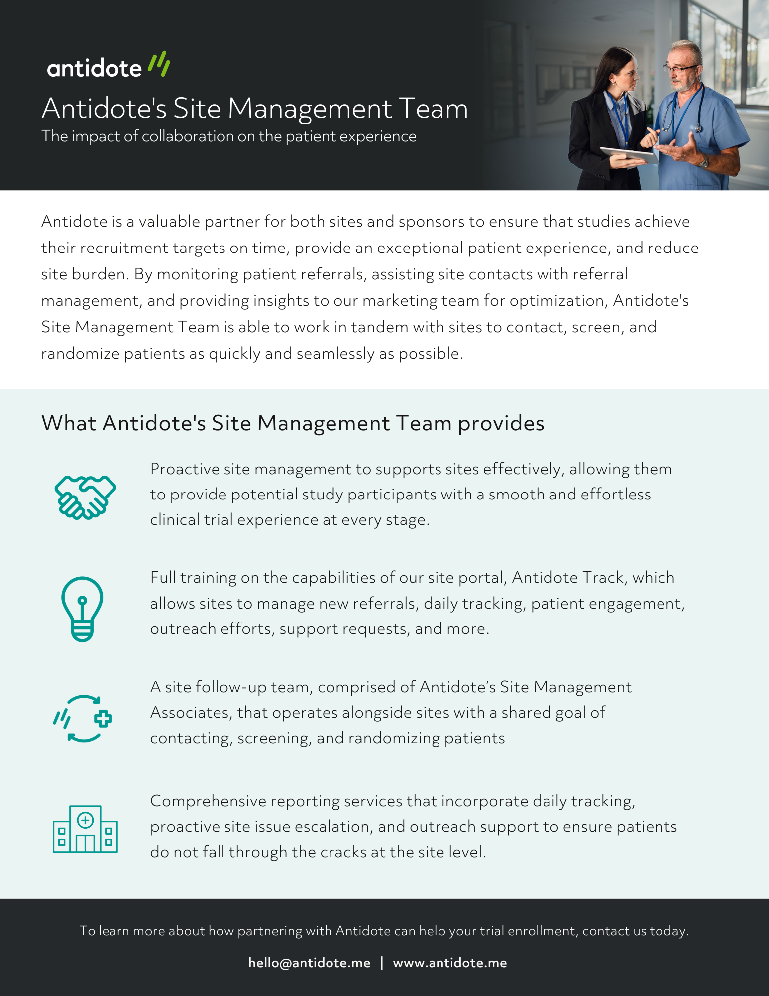 Site Management Team one-pager