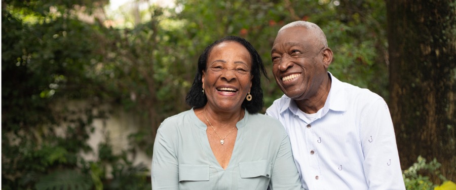 Smiling Black man and woman 