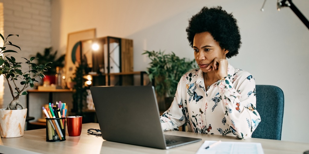 Business woman working from home office