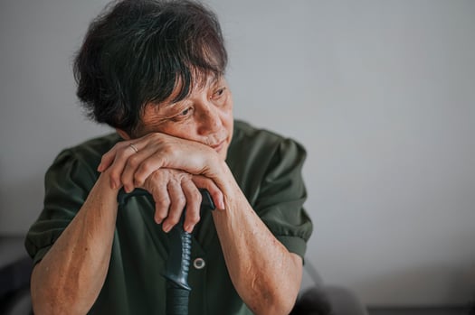 Older woman experiencing depression symptoms
