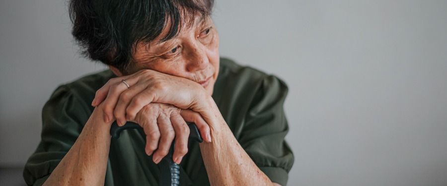 Older woman experiencing depression symptoms