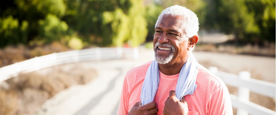 African American man exercising