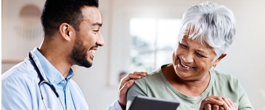 Doctor and patient discussing clinical trials