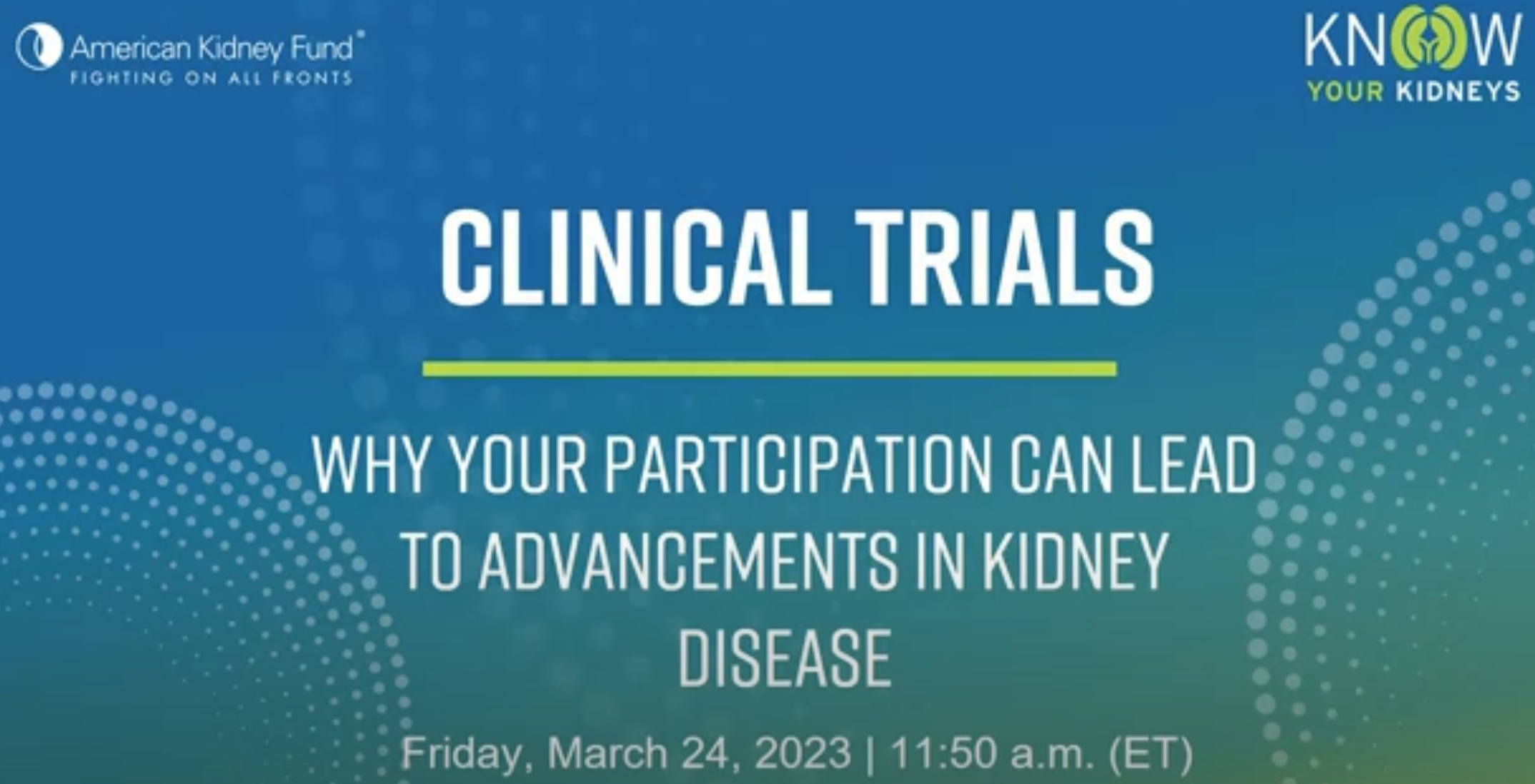 Why clinical trial participation can lead to advancements in kidney disease research