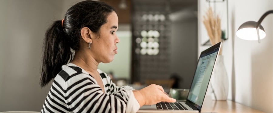 Woman researching achondroplasia facts