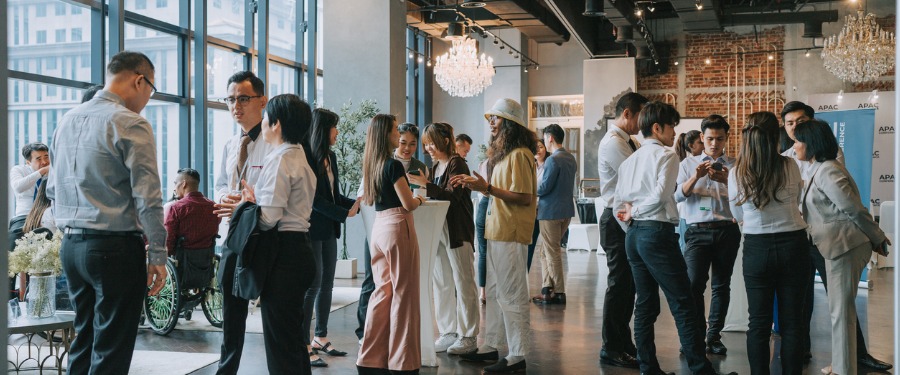 Attendees at a clinical trials conference