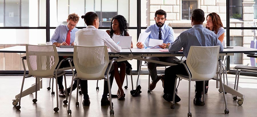 A group of people discussing nonprofit board recruitment